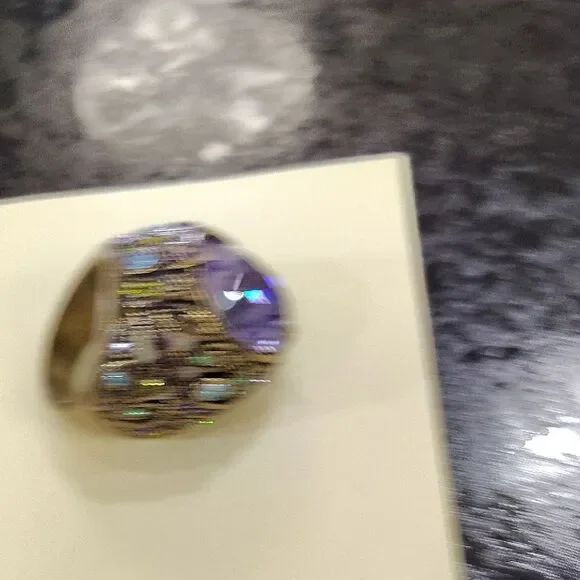 Heidi Daus Purple and Gold Statement Ring - Picture 5 of 6